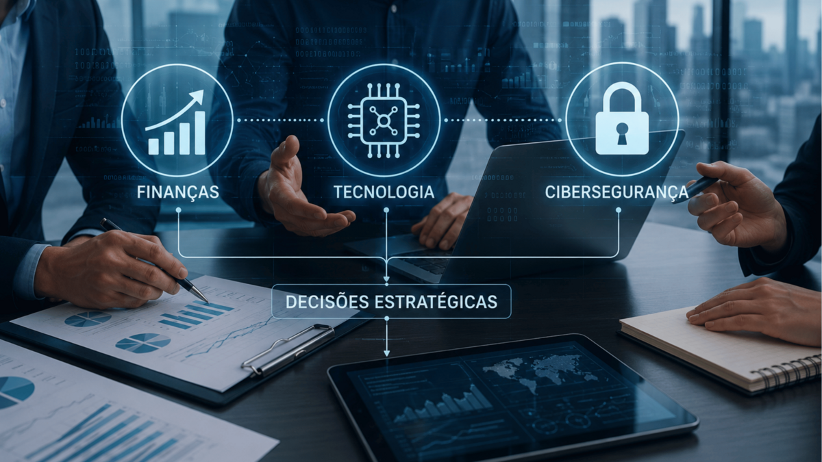 Diversos empresários trabalhando