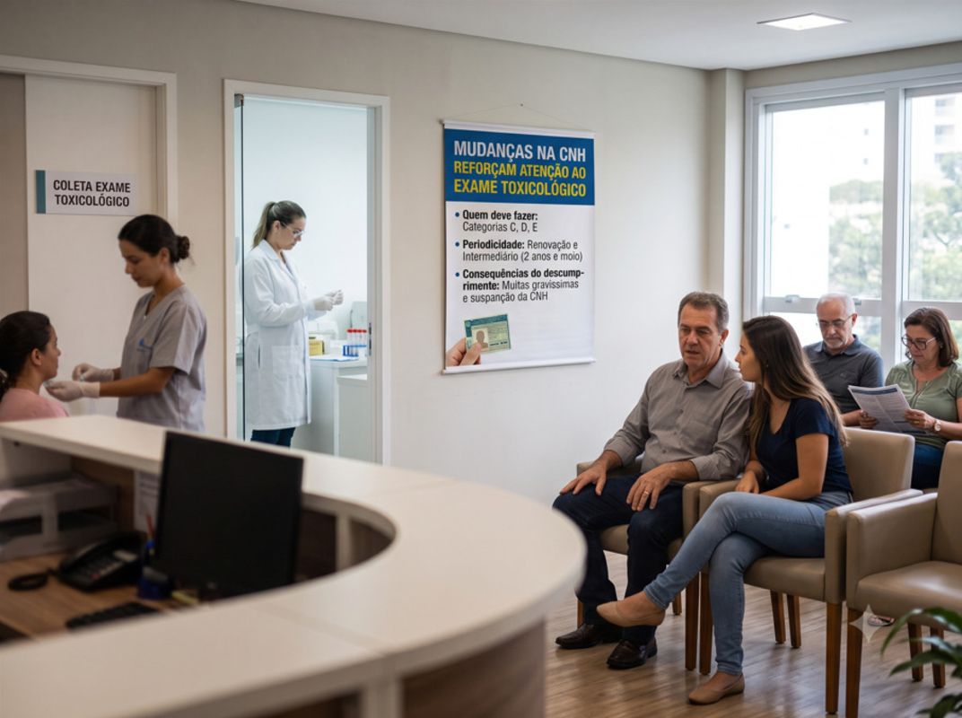 sala de espera de um laboratório médico para realização de exames para a CNH